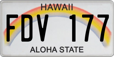 HI license plate FDV177