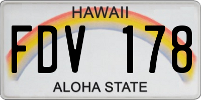 HI license plate FDV178