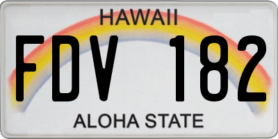 HI license plate FDV182