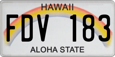 HI license plate FDV183