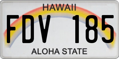 HI license plate FDV185