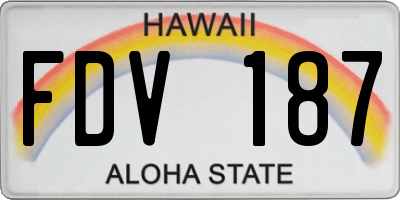 HI license plate FDV187