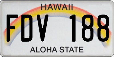 HI license plate FDV188