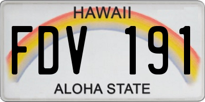 HI license plate FDV191