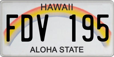 HI license plate FDV195