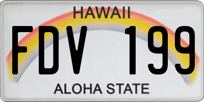 HI license plate FDV199