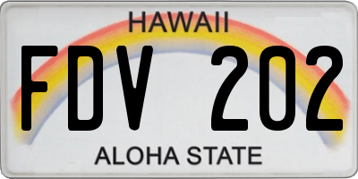HI license plate FDV202