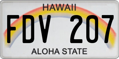HI license plate FDV207