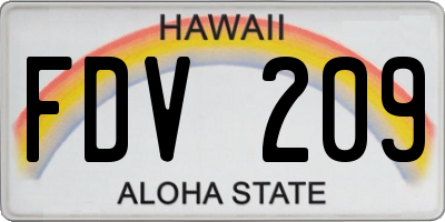 HI license plate FDV209