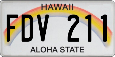 HI license plate FDV211