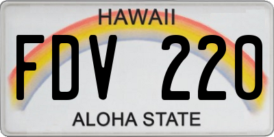 HI license plate FDV220