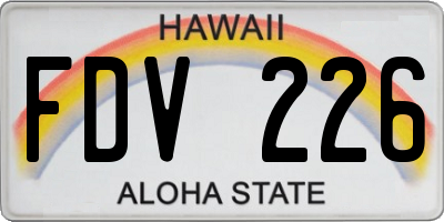 HI license plate FDV226