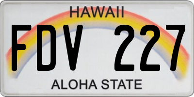 HI license plate FDV227