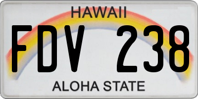 HI license plate FDV238