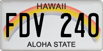 HI license plate FDV240