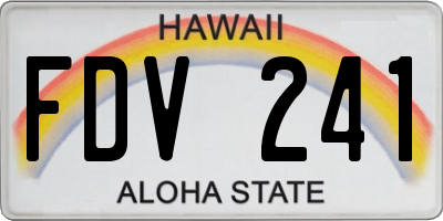 HI license plate FDV241