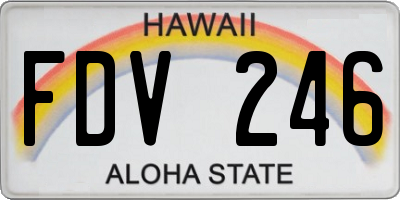 HI license plate FDV246