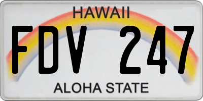 HI license plate FDV247