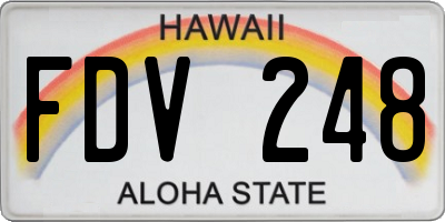 HI license plate FDV248