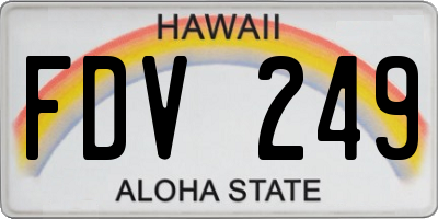 HI license plate FDV249