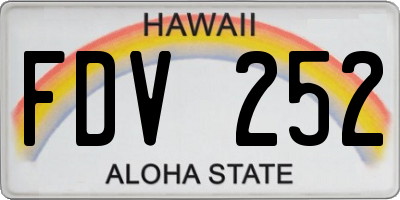 HI license plate FDV252