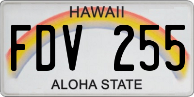 HI license plate FDV255