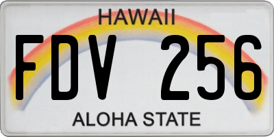 HI license plate FDV256