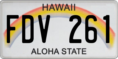 HI license plate FDV261