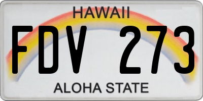 HI license plate FDV273