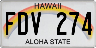 HI license plate FDV274