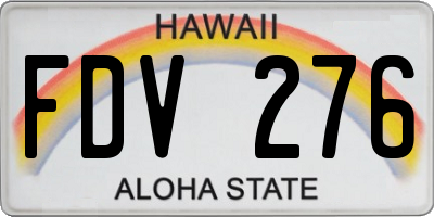 HI license plate FDV276