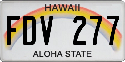 HI license plate FDV277