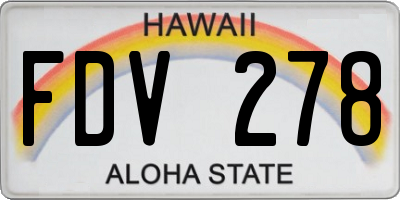 HI license plate FDV278