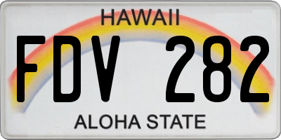 HI license plate FDV282