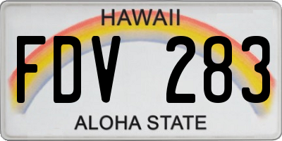 HI license plate FDV283