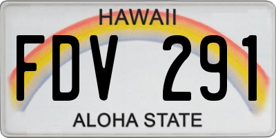 HI license plate FDV291