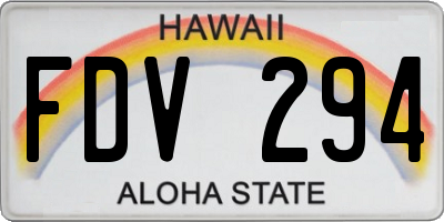 HI license plate FDV294