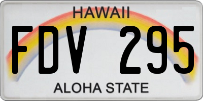 HI license plate FDV295
