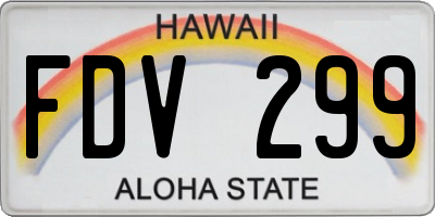 HI license plate FDV299