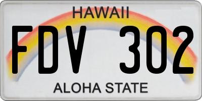 HI license plate FDV302