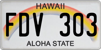 HI license plate FDV303