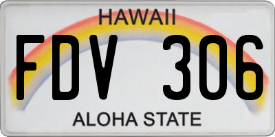 HI license plate FDV306