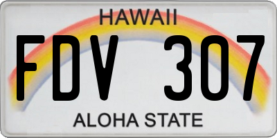 HI license plate FDV307