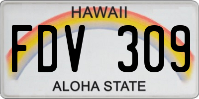 HI license plate FDV309