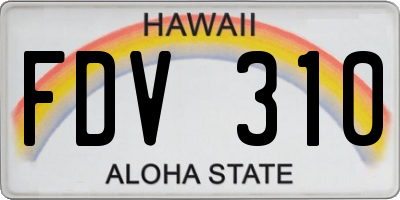 HI license plate FDV310