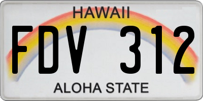 HI license plate FDV312