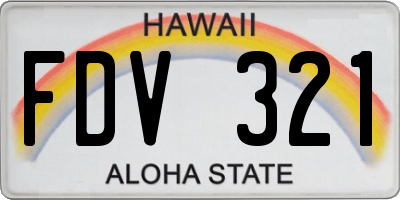 HI license plate FDV321