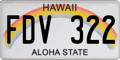 HI license plate FDV322
