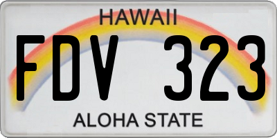 HI license plate FDV323