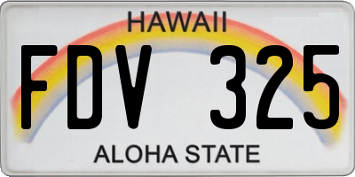 HI license plate FDV325